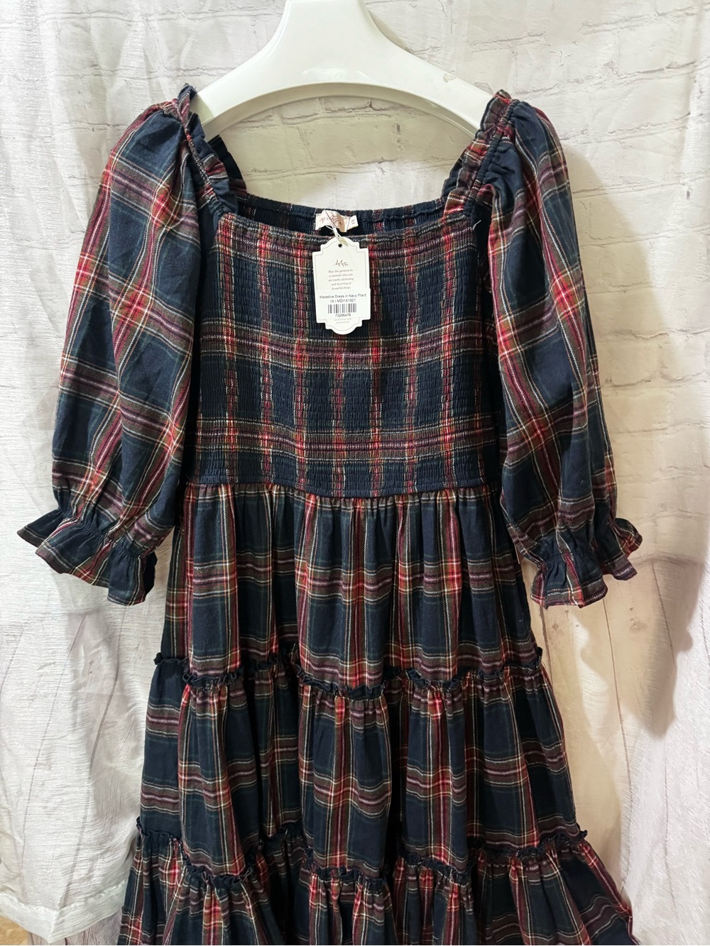 NWT XLarge Ivy City Co. Madeline dress in Navy Plaid - Picture 3 of 3